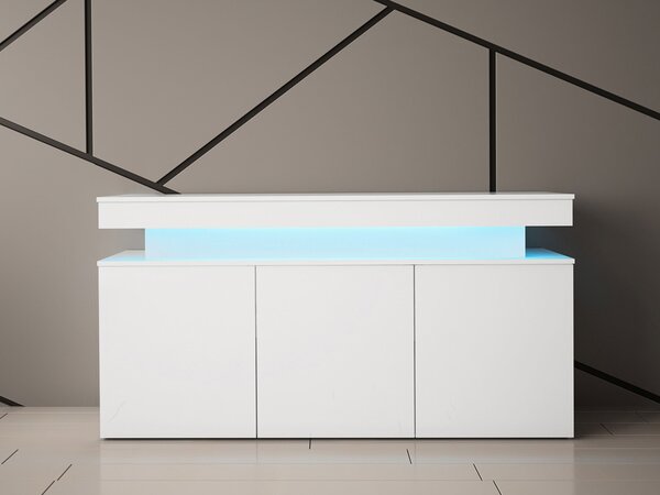 Mirjan24 Skrinka s LED osvetlením Lestirola 3D 160, Farba: čierna / čierny lesk 5903211283857