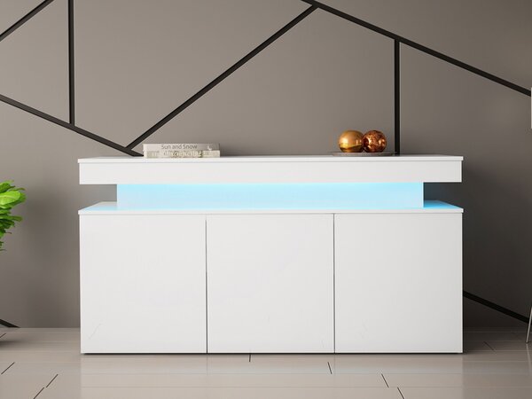 Mirjan24 Skrinka s LED osvetlením Lestirola 3D 160, Farba: čierna / čierny lesk 5903211283857