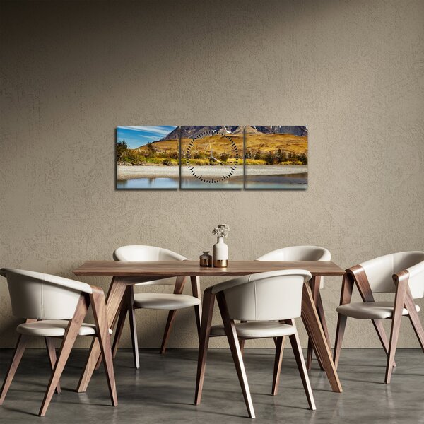 Obraz - Národný park Torres del Paine (s hodinami) (90x30 cm)
