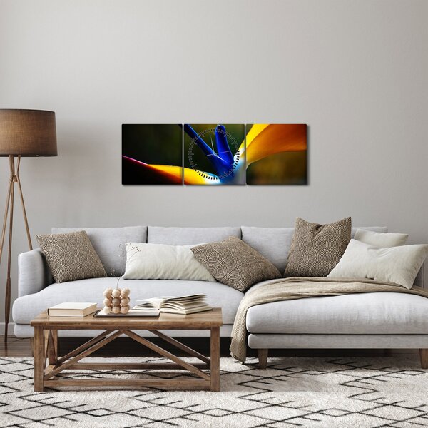 Obraz - Exotický kvet (s hodinami) (90x30 cm)