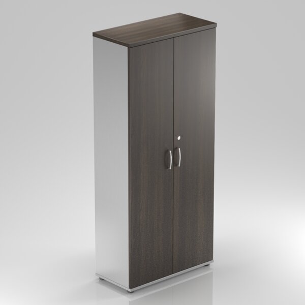 NABYTOK-DIZAJNOVY.SK - Kancelárska skriňa KOMFORT, 80×38,5×183,5 cm, dvere 5/5, gaštan/sivá – S585 07