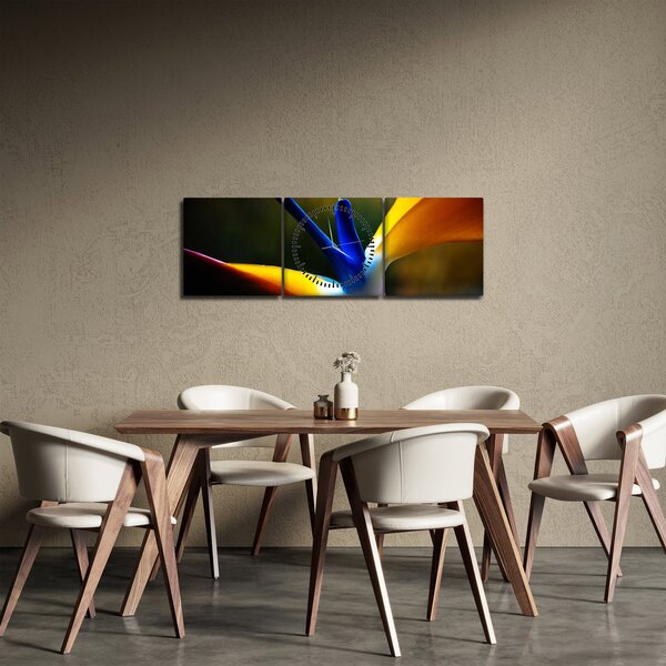 Obraz - Exotický kvet (s hodinami) (90x30 cm)