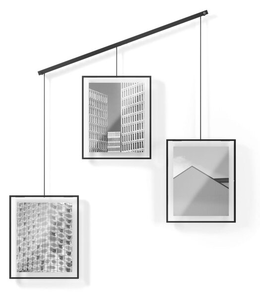 Čierne kovové rámčeky na stenu v súprave 3 ks 73x82 cm Exhibit – Umbra