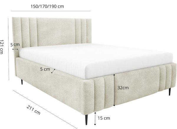 MEBLINE Čalúnená posteľ HADAR N 140x200 coral 15