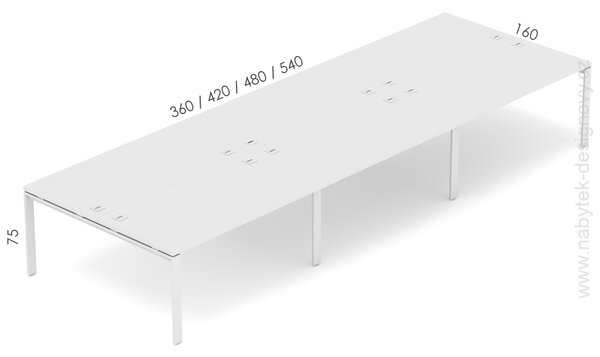 Kancelársky stôl EPIC (6.osoby), 360cm, kovová podnož U (Kancelársky stôl pre viac osôb, 360cm, kovová podnož U)