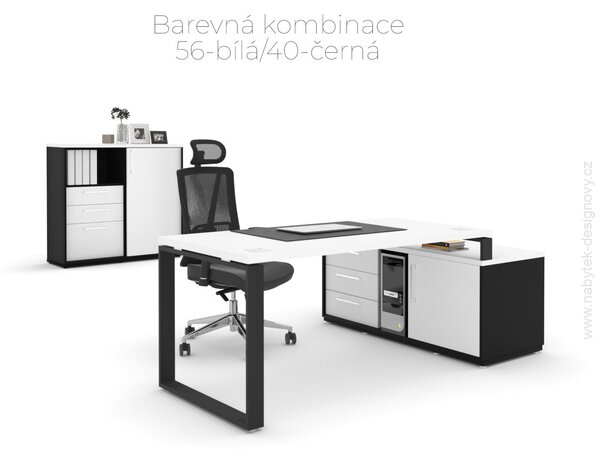 Kancelárska zostava EPIC Z3 O, dĺžka stola 160cm, voliteľná varianta L/P (Zostava pre jednu osobu)