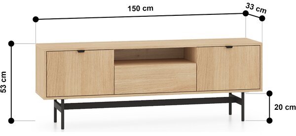 MEBLINE Komoda RTV SARGAS 06 dub mavelie