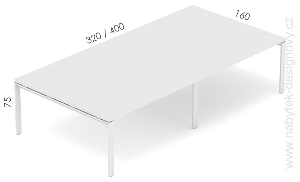 Konferenčný stôl EPIC (viac os.), 320cm, oceľová podnož U, (viac modulový) (Konferenčný stôl pre viac osôb, 320cm, oceľová podnož U)