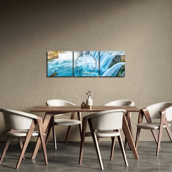 Obraz - Vodopády (s hodinami) (90x30 cm)
