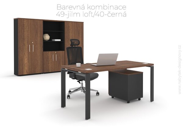 Skriňa kancelárska EPIC, 1 polica, šírka 80 cm, výška 38,9 cm (Kancelárska skriňa s 1 policou, výškou 38,9 cm a šírkou 80 cm, dvere krídlové)