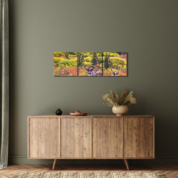 Obraz - Karibu na Aljaške (s hodinami) (90x30 cm)