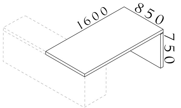 Manažérsky oporný stôl SOLID, 200cm (Manažérsky oporný stôl SOLID, 200cm, voliteľne s čelnou doskou)