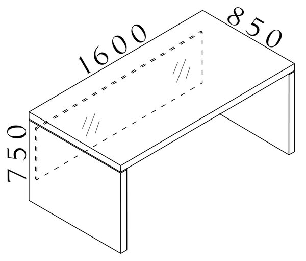 Manažérsky stôl SOLID, 160cm, bez zásuviek (Manažérsky stôl SOLID, 160cm, do manžerskej kancelárie, šírka 85cm)
