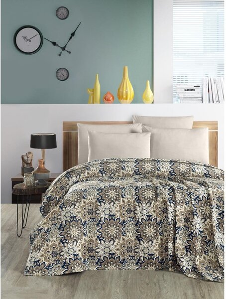 Hnedý bavlnený pléd 200x230 cm Pique - Mila Home