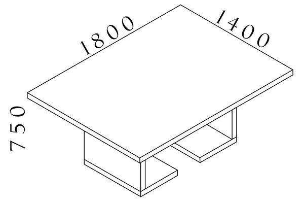 Manažérsky konferenčný stôl SOLID 240cm, s nohami v tvare L (Manažérsky konferenčný stôl SOLID 240cm, s nohami v tvare L, šírka 140cm)