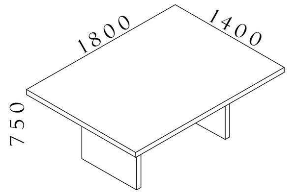 Manažérsky konferenčný stôl SOLID 240cm (Manažérsky konferenčný stôl SOLID oí dĺžke 240cm, šírka 140cm)