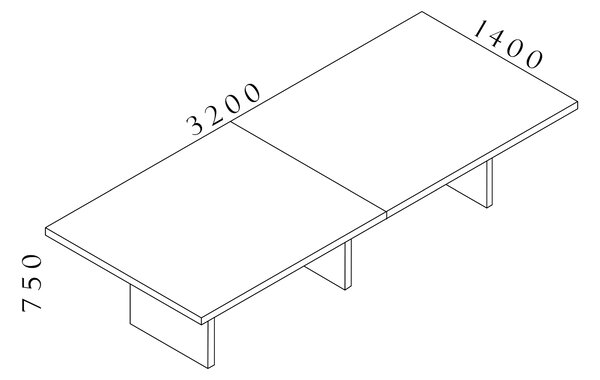 Manažérsky konferenčný stôl SOLID 320cm (Manažérsky konferenčný stôl SOLID 320cm, šírka 140cm)