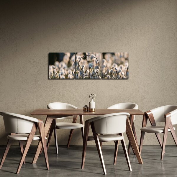 Obraz - Biely páperník (s hodinami) (90x30 cm)