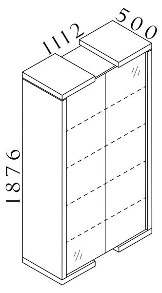 Manažérska skriňa SOLID, 2 dverová, policová (5 poschodí políc v oboch sekciách), výška 187,6 cm, dĺžka 111,2 cm (Manažérska skriňa SOLID, 2 dverová, policová, výška 187,6 cm, dĺžka 111,2 cm, hĺbka 50 cm)
