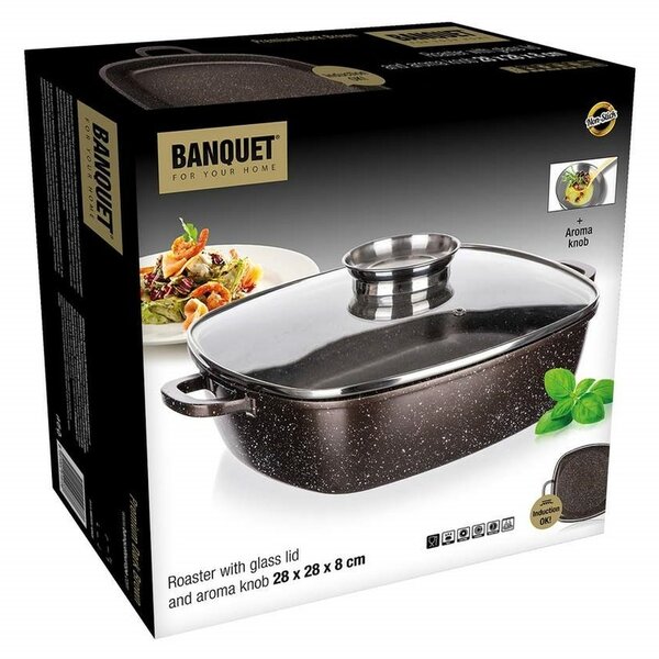 Banquet Pekáč s nepriľnavým povrchom PREMIUM Dark Brown 28 x 28 x 8 cm