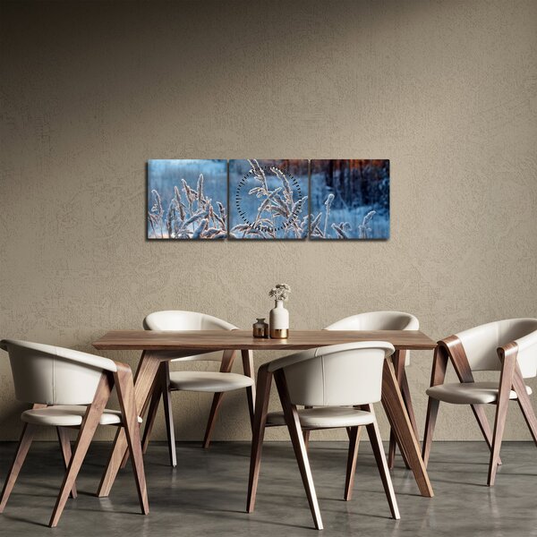 Obraz - Zimná lúka (s hodinami) (90x30 cm)