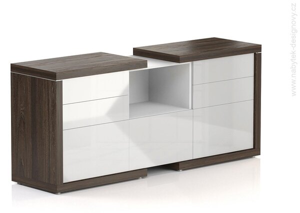 Manažérska skriňa SOLID, 3 dverová, 4 zásuvky, 1 polica, výška 83,5 cm, dĺžka 191,2 cm (Manažérska skriňa SOLID, 3 dverová, 4 zásuvky, 1 polica, výška 83,5 cm, dĺžka 191,2 cm, hĺbka 50 cm)