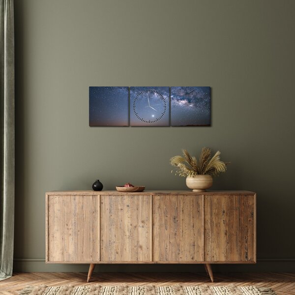 Obraz - Noc v púšti (s hodinami) (90x30 cm)