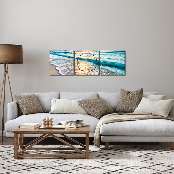 Obraz - More (s hodinami) (90x30 cm)