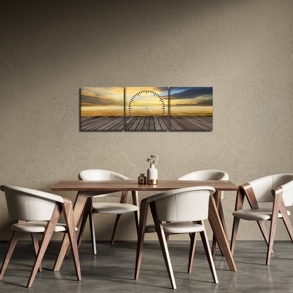 Obraz - Mólo s výhľadom (s hodinami) (90x30 cm)