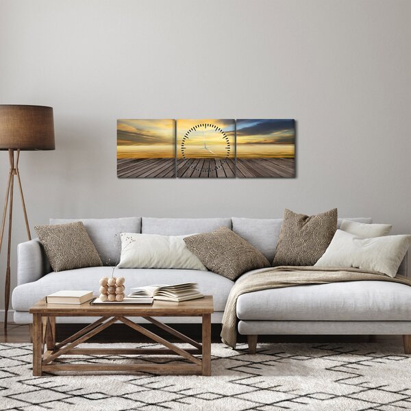 Obraz - Mólo s výhľadom (s hodinami) (90x30 cm)