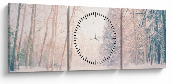Obraz - Výhľad do lesa (s hodinami) (90x30 cm)
