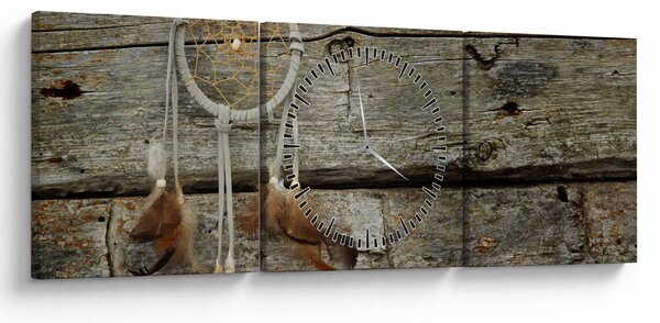 Obraz - Lapač snov (s hodinami) (90x30 cm)