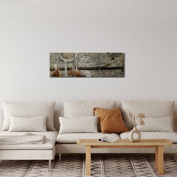 Obraz - Lapač snov (s hodinami) (90x30 cm)
