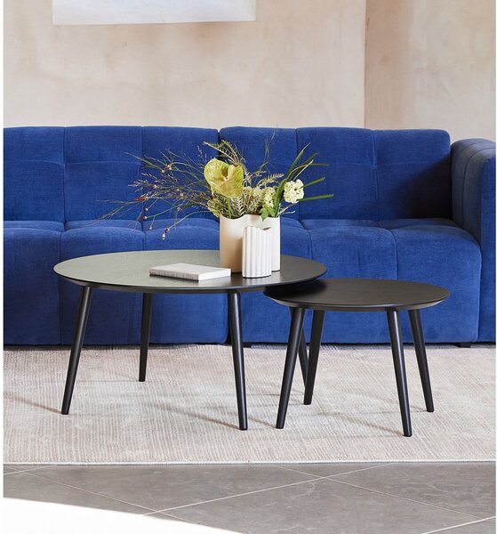 Okrúhle konferenčné stolíky v súprave 2 ks v dekore duba v prírodnej farbe ø 88 cm Adda – Unique Furniture