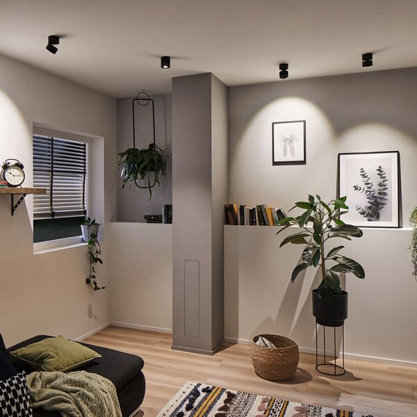 Stropné Lampa Paulmann, Spircle, Čierna, Obývacia izba, Kov, Moderný
