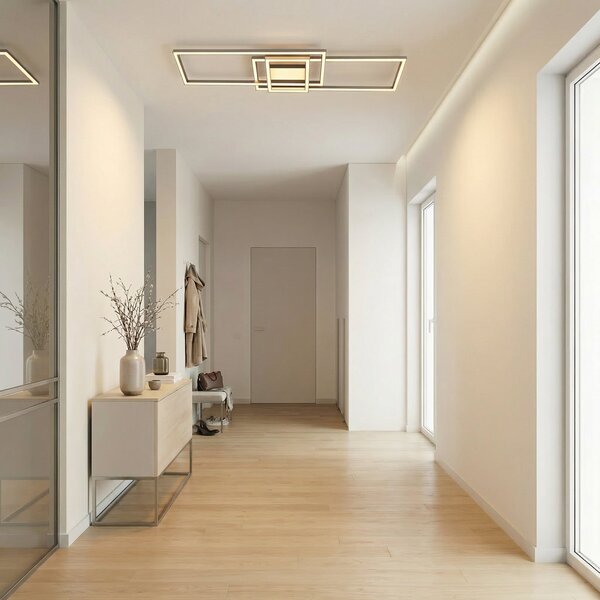Stropné Lampa Lindby, Mairin, stmievateľné, Sivá, Obývacia izba, Hliník, Moderný