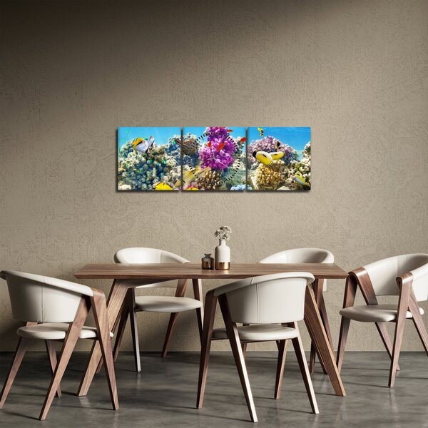 Obraz - Morský svet (s hodinami) (90x30 cm)