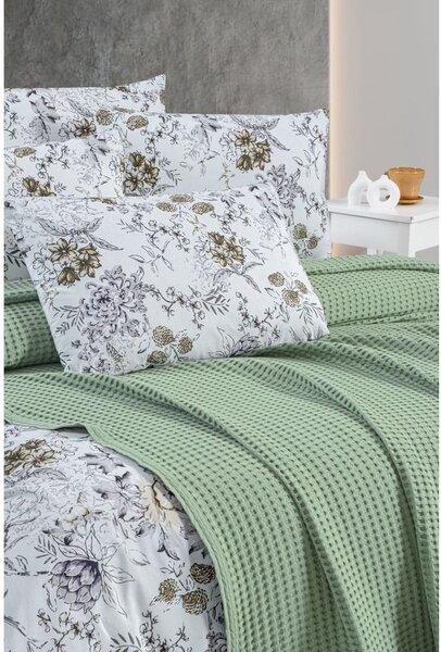 Zelený bavlnený pléd 220x240 cm Waffle – Mila Home
