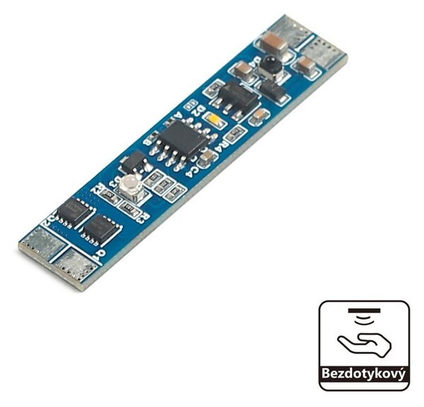 Bezdotykový vypínač LED pásu do hliníkového profilu, stmievateľný, 12 V 96 W / 24 V 192 W (KM-VBS-04L) (KM KM-VBS-04L RF 8-10CM 12V-96W, 24V-192W)
