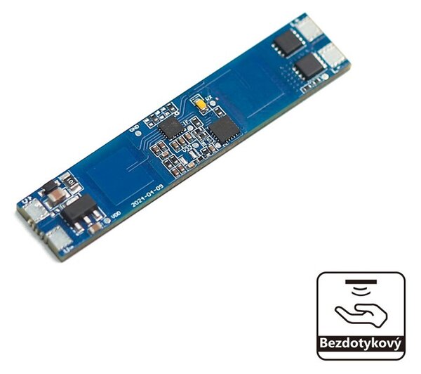 Bezdotykový vypínač LED pásu do hliníkového profilu, 12 V 96 W / 24 V 192 W (KM-VB-05L) (KM KM-VB-05L RF 10-30CM 5-24V 8A)