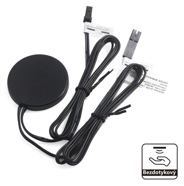 Bezdotykový vypínač LED pásu do nábytku pre jednu vetvu, stmievateľný, do 60 W (KM-VBS-01SS) (KM KM-VBS-01SS, 12V-24V 60W)