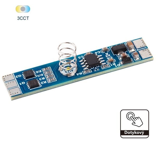 Dotykový vypínač CCT LED pásu do hliníkového profilu, stmievateľný, 12 V 96 W / 24 V 192 W (KM-VDS-06L) (KM KM-VDS-06L, 12V-96W, 24V-192W)
