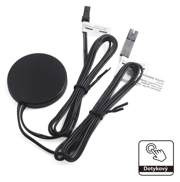 Dotykový vypínač LED pásu do nábytku pre jednu vetvu, stmievateľný, do 60 W (KM-VDS-01SS) (KM KM-VDS-01SS, 12V-24V 60W)