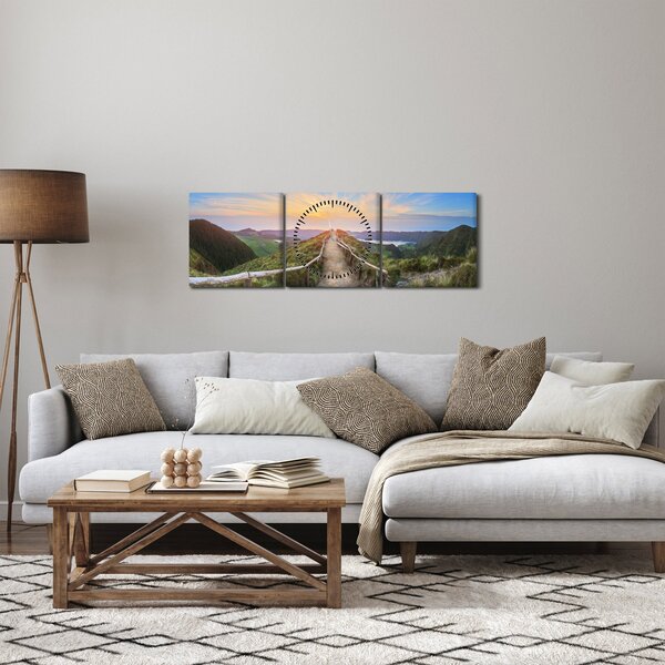 Obraz - Horský chodník (s hodinami) (90x30 cm)