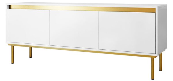 Mirjan24 TV stolík/skrinka Gllane 3D, Farby: biela / biela + zlatá 5903211351327