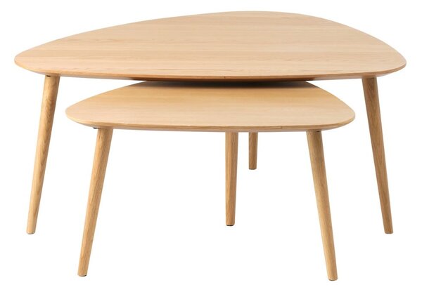 Konferenčné stolíky v súprave 2 ks v dekore duba v prírodnej farbe 70x100 cm Adda – Unique Furniture