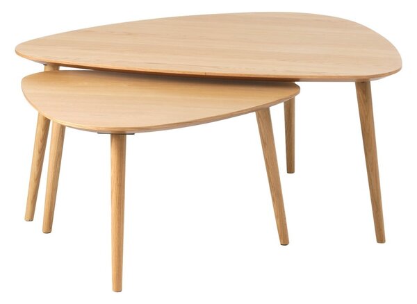 Konferenčné stolíky v súprave 2 ks v dekore duba v prírodnej farbe 70x100 cm Adda – Unique Furniture
