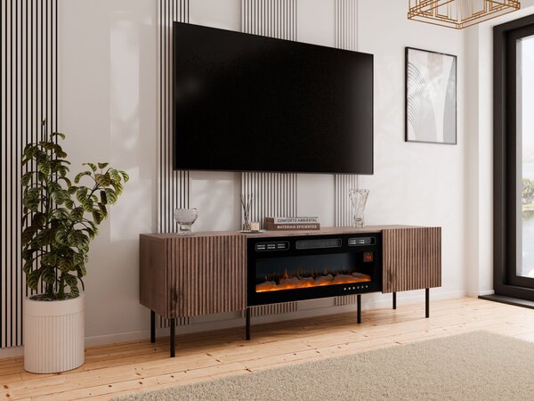 Mirjan24 TV skrinka s krbom Ostani 180, Farby: Orech warmia 5903211350559