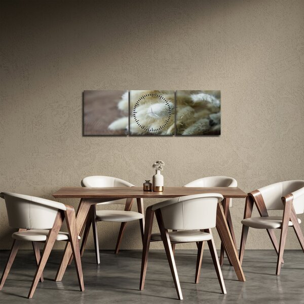 Obraz - Zajačí chvostík (s hodinami) (90x30 cm)