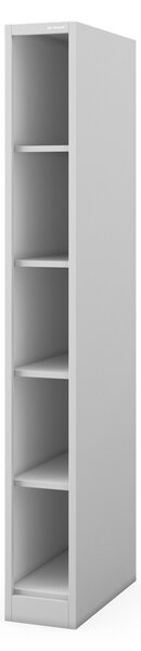 Úzky kovový regál, archivačný na dokumenty sivý: TIM 250 x 1950 x 600 mm